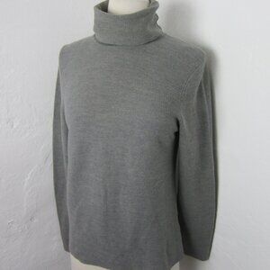 Eileen Fisher 100% Merino Wool Turtleneck Sweater Gray Women's Size S